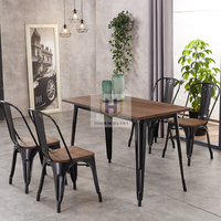 Mobilier fabriqué en usine Restaurant Café Restauration rapide Café Industriel Métal Plastique Bois Table et chaises