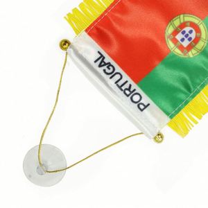 Bandera colgante de Portugal con logotipo personalizado, impresa digitalmente para el espejo retrovisor del coche y decoración del hogar para fines educativos - Product Image 3