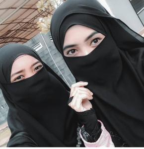 Vente chaude de haute qualité pas cher prix crêpe mousseline de soie Hijab avec mousseline de soie <span class=keywords><strong>voile</strong></span> visage couverture vêtements arabe islamique écharpe - Product Image 2
