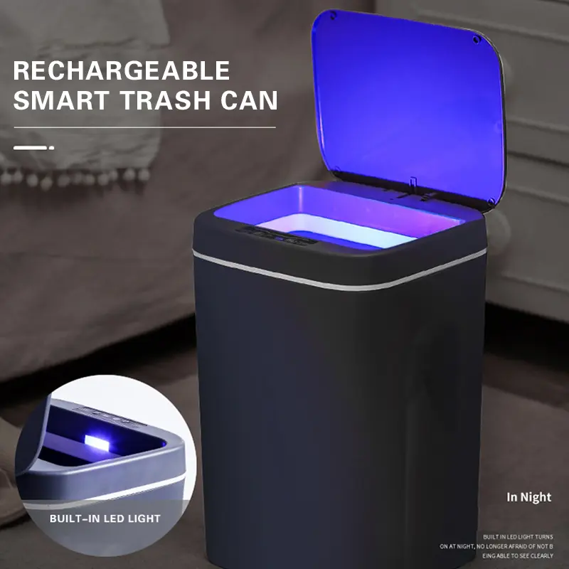 Papelera inteligente sensor automático caixote do lixo lixo nórdico cozinha inteligente lixo poeira lixo plástico lixo pode lixeiras