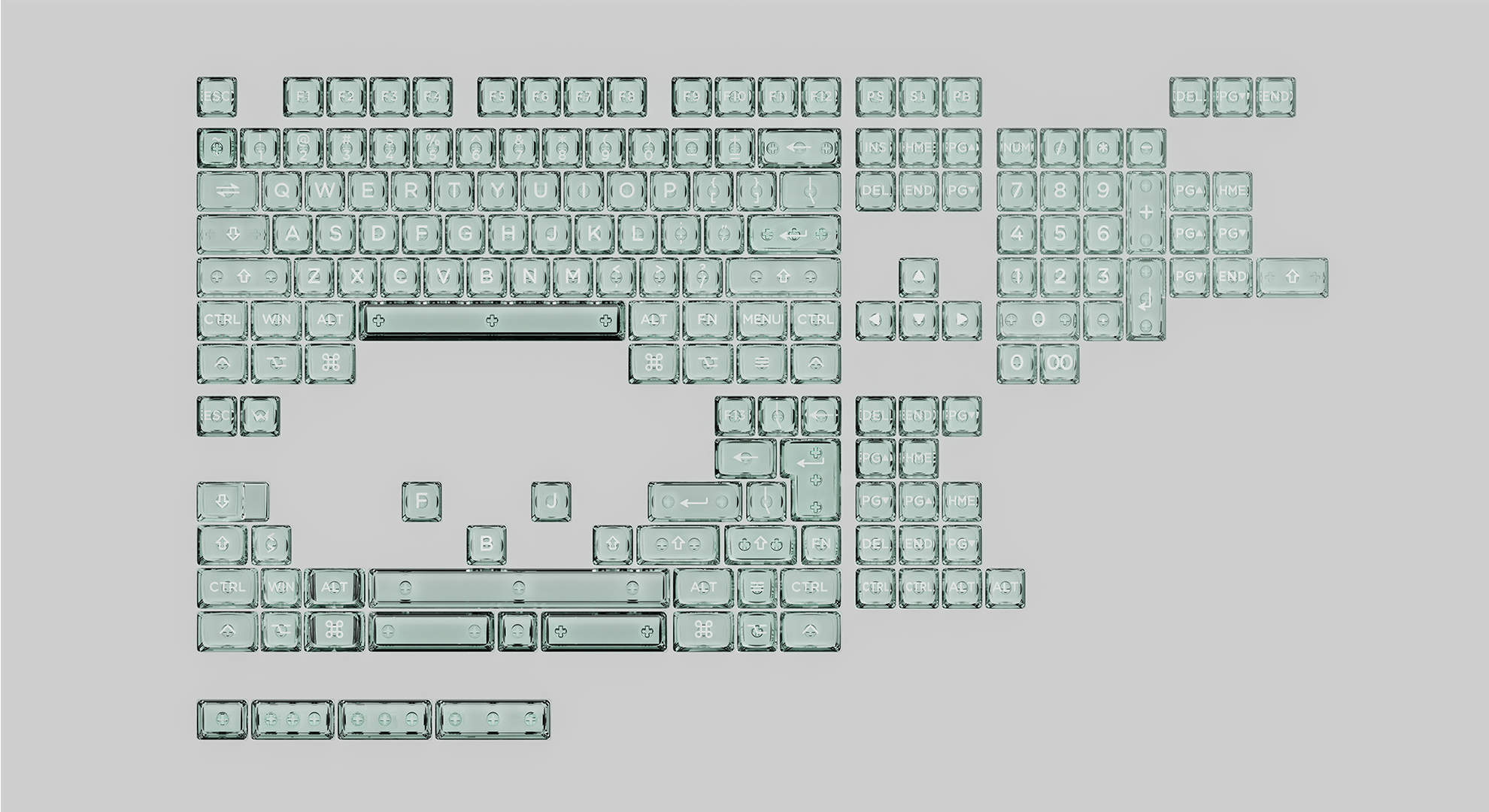 170 Keys WS Mountain Teal Amber Keycaps - OSA Profile Doubleshot