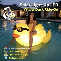 Bouée de natation géante à induction solaire, lumineuse, télécommandée, avec poignées, en forme de petit canard ou d'unicorn, pour la flottabilité aquatique