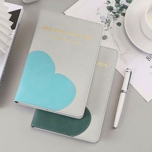 Carnet A5 en PU, couverture rigide, design en forme de cœur, couverture épaisse, journal scolaire, agenda, logo personnalisé pour entreprise, cadeau d'affaires - Product Image 4