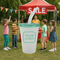 Gobelet réutilisable transparent de 250 ml (8,5 oz) de qualité alimentaire, écologique, avec couvercle et paille, pour enfants, promotions crèches, logo personnalisé EN