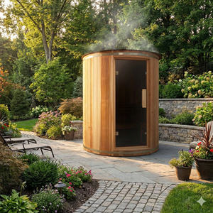 Sauna en bois autoportant de style nordique moderne à énergie solaire pour studio de thérapie par contraste et bain froid - Product Image 5