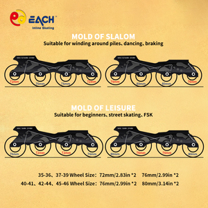 Patins <span class=keywords><strong>à</strong></span> roulettes de slalom <span class=keywords><strong>à</strong></span> 4 roues EACH Wholesale Roselle, patins <span class=keywords><strong>à</strong></span> roulettes professionnels pour le freestyle et la vitesse, pour adultes - Product Image 4