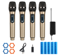 Microphone sans fil universel 4 canaux BHA YL-09, micro dynamique rechargeable, professionnel, pour karaoké, discours, scène, système PA