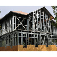 Maison préfabriquée modulaire de luxe en acier préfabriqué, villa en structure légère en acier avec panneaux sandwich
