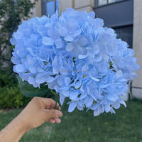 C-099 Hortensia artificiel en soie à 5 tiges, fait main, haute simulation, doux, pour bouquet de fleurs artificielles, mariage, table, Noël