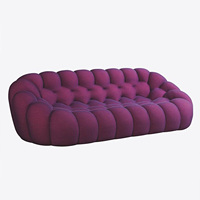 Canapé-lit design moderne de luxe extensible, incurvé, en nid d'abeille, coloré, pour salon