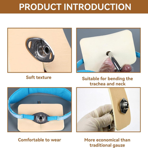 Pansement de trachéotomie en silicone de qualité médicale imperméable, coussinet de trachéotomie en mousse réutilisable, couvre-tube G pour le cou, pour soins post-chirurgicaux des adultes - Product Image 6