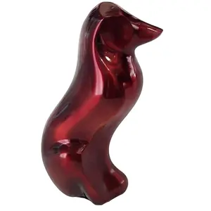 Alüminyum köpek şekil parlak kırmızı kremasyon çömleği benzersiz evcil hayvan ürünleri antik kremasyon urn pet anıt hediye