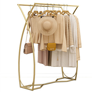 Expositor de Ropa Moderno con Estructura de Hierro, Estante Extraíble, Tipo de Suelo, <span class=keywords><strong>Perchero</strong></span> y Ganchos para Abrigos - Product Image 6
