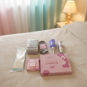 Kit de Maternidad: Calcetines, Ropa Interior de Algodón Postparto, Almohadillas de Lactancia, Toallitas Húmedas, Biberón, Espray de Espuma de Hamamelis Perineal - Product Image 3