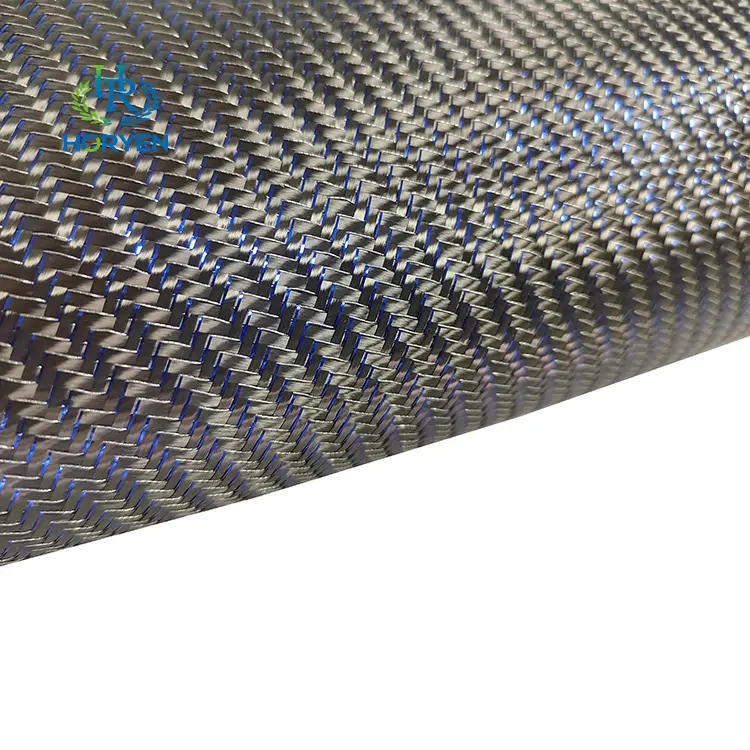 Colored silver and black color glitter metallic carbon fiber fabric for making car part