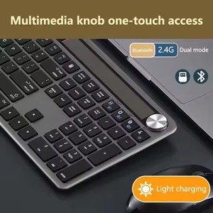 USB Interface Solar Powered 110-Key Silent Office Keyboard BT2.4GHz Dual Model <strong>Wireless</strong> for <strong>Laptop</strong> &amp; Desktop New Condition - Product Image 2
