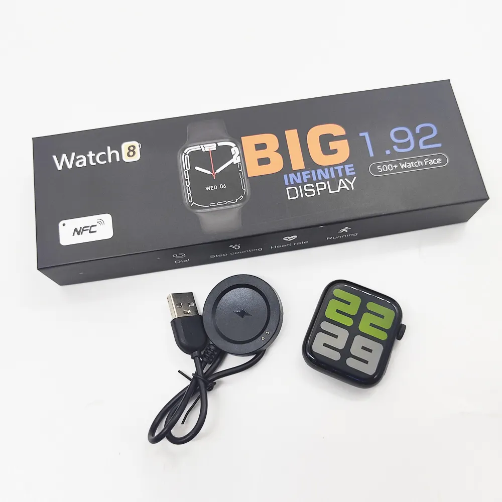 שעון 8 m9 פרו מקס reloj חכם שעונים לב ודם לחץ עמיד למים BT שיחת אנדרואיד 1.92 אינץ NFC smartwatch