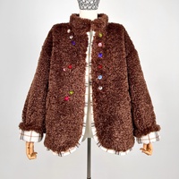 Manteau en fausse fourrure pour femme de style vintage, manteau d'hiver à la mode sur mesure, manteau en polaire ample et chaud