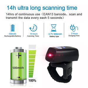 Lecteur de codes-barres sans fil EDOO R43 2.4G BT 3.0+4.2, scanner d'anneaux 1D 2D avec interface USB en stock - Product Image 5