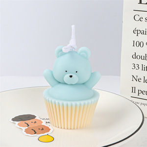 Nến thơm hình gấu, làm thủ công, trang trí nhà cửa, bánh cưới, quà tặng sinh nhật, nến sáp đậu nành thơm mùi hương AIKUN - Product Image 4