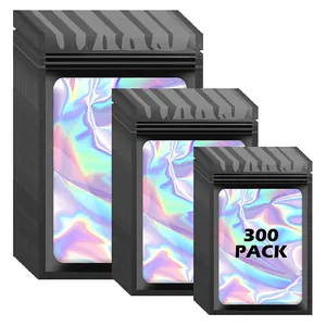 Özelleştirilmiş açılıp kapanabilir mühürlü depolama kilitli ambalaj Hologram kozmetik güvenlik ruj kılıfı lazer Mylar çanta