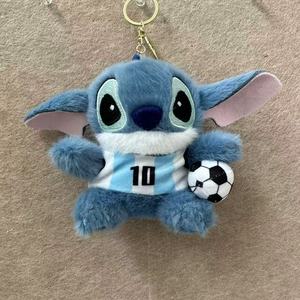 Porte-clés en peluche mignon Alien bleu de dessin animé, thème sportif (football, basketball), mini poupée en peluche, breloque de sac, cadeau, vente en gros - Product Image 6