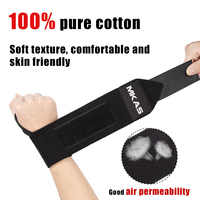 MKAS-Enveloppe de poignet en coton pour haltérophilie de haute qualité, élastique et personnalisé