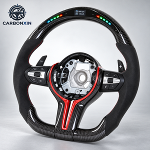 Volant sport en cuir et fibre de carbone forgée LED de qualité supérieure pour M2, Série 4, Série F, E90, E60, E46, E92, M3, E39 - Product Image 2