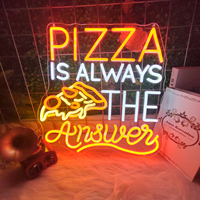 Letrero LED de Neón Personalizado PIZZA con Control Remoto, Material de Silicona Impermeable IP67, Iluminación Publicitaria para Hogar, Taxi y Automóvil