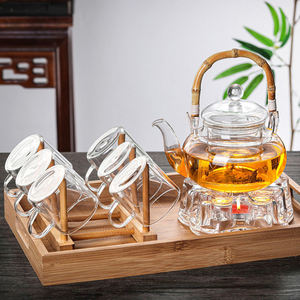 En gros Pas Cher Chinois Bambou Poignée Faisceau Pot pour 6-8 Personne <span class=keywords><strong>Théière</strong></span> En Verre avec Passoire En Verre - Product Image 2