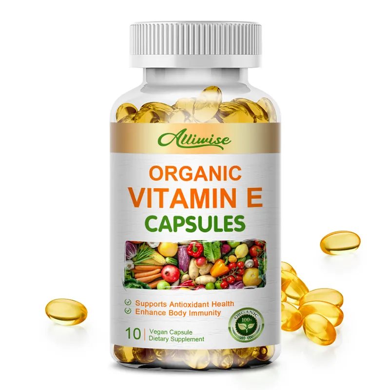 Marque privée 10 pcs Organique Vitamine E Softgel Capsule Boost Corps Immunitaire Santé Complément Essentiel