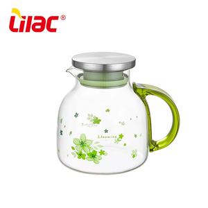 Lilac bsci LFGB 1500มล. 2000มล. เหยือกแก้วเครื่องดื่มชาเย็นขนาดใหญ่เหยือกแก้วที่มีฝาปิดและที่จับ - Product Image 2