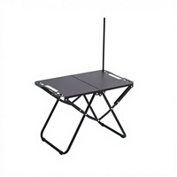 Table de camping pliante compacte, portable, ultralégère, avec plateau en aluminium, pliage en une étape, sac de transport inclus, durable, disponible en version OEM.