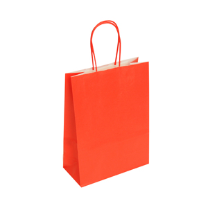 Made In Italy Carte Dozio Brand White Kraft Shopper <b>Red</b> Color Twisted Handle Size 18+8X24 cm Pack Of 25 Pieces Retail <b>paper</b> bag - Product Image 1