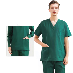 <span class=keywords><strong>Bata</strong></span> de Médico de Manga Corta de Algodón Puro, Uniforme Unisex para Quirófano para Trabajadores de la Salud Masculinos y Femeninos para Uso Hospitalario - Product Image 6
