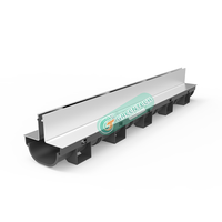 Caniveau de drainage rectangulaire en plastique léger HDPE pour eaux pluviales, version plastique pour extérieur