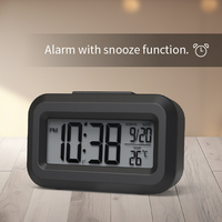 Reloj Despertador Digital LCD Electrónico con Fecha, Temporizador, Retroiluminación LED, Diseño Cuadrado para Dormitorio y Uso Promocional Escolar