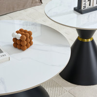 Table basse en pierre de style minimaliste moderne, table d'appoint pour canapé, idéale pour les petits appartements, design luxueux et léger pour le salon
