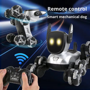 Nouveau design, jouet <span class=keywords><strong>robot</strong></span> chien technologique rechargeable gris, lumineux, de haute qualité, coffret cadeau d'anniversaire - Product Image 3