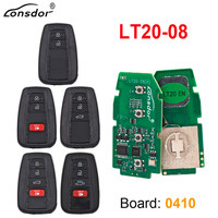 Llave Inteligente Universal Lonsdor LT20-08 para Toyota y Lexus con Chip 8A+4D, Compatible con K518ISE, K518S, KH100+, Placa de Soporte 0410 y Control Remoto
