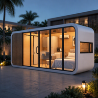 Maison mobile préfabriquée moderne, cabane en acier, mini-maison, pod modulaire portable pour hôtel, bureau, Airbnb, cuisine, salle de bain