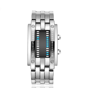 Nuevo <span class=keywords><strong>reloj</strong></span> de moda <span class=keywords><strong>binario</strong></span> de doble línea LED Iron Man, <span class=keywords><strong>reloj</strong></span> de acero inoxidable con pantalla LED de lujo, <span class=keywords><strong>reloj</strong></span> <span class=keywords><strong>Digital</strong></span> para hombres - Product Image 5