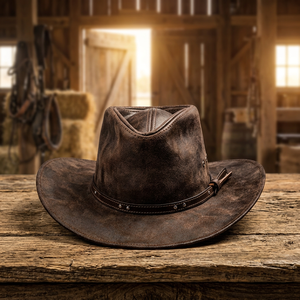 Chapeau en cuir véritable personnalisé de qualité durable, unisexe, pour adultes, mode BS International, quatre saisons, plage, voyage, cyclisme - Product Image 1