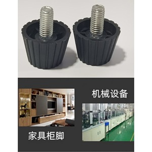 Patas Ajustables para Muebles M81721, Plástico Negro, Redondas, Accesorios Industriales para Muebles - Product Image 1
