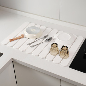 Modello personalizzabile e colore pieghevole tappetino diatomea terra a secco utensile da cucina drenante piano di lavoro assorbente da bagno - Product Image 1