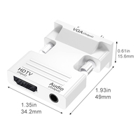 Mini Convertidor HDTV2VGA, Adaptador de Audio y Video HDTV a VGA para Computadora Portátil, Consola de Juegos, Pantalla VGA Antigua