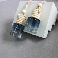 Nouveau flacon de parfum pour voiture, flacon vide bleu dégradé avec bouchon rond, 8 ml 12 ml, flacon diffuseur suspendu en verre