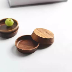 Solid Wood Serving <b>Trays</b> With Dividers <b>Small</b> Round Plates And Spoons For Snacks And Condiments Handmade Food Safe - Product Image 3