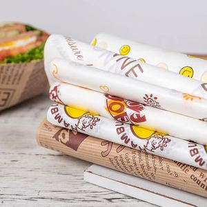 Hojas de Papel para Envolver Alimentos con Revestimiento de Cera Industrial, Biodegradables, Ecológicas, Resistentes a la Grasa, con Logotipo Personalizado de Fábrica, para Pan, Gelatina, Chicle - Product Image 4