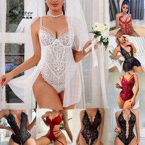 XX619 venta al por mayor conjuntos de ropa interior de peluche japonés transparente caliente mujeres maduras mono Navidad Encaje Lencería Sexy - Product Image 1